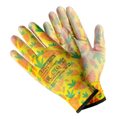 Перчатки «Для садовых работ», полиэстер, полиуретановое покрытие, разноцветные, микс цветов №1, в и/у, Fiberon, 8(M)