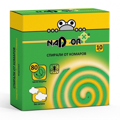 Спирали от комаров бездымные без запаха, 10шт./уп. Nadzor