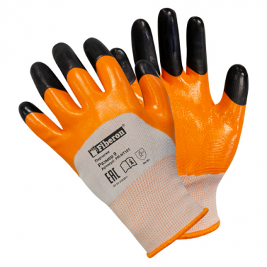 Перчатки «Для садовых работ: ПЧЕЛКА», полиэстер, нитриловое покрытие, в и/у, Fiberon, 9(L)